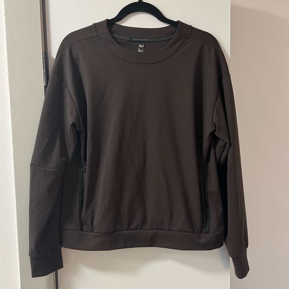 Respect Your Universe dark brown stretch cotton long sleeve shirt